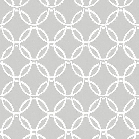 3122-11030 Quelala Grey Ring Ogee Wallpaper