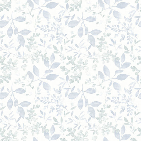 3122-11112 Tinker Light Blue Woodland Botanical Wallpaper