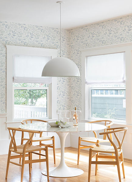 3122-11112 Tinker Light Blue Woodland Botanical Wallpaper