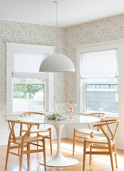 3122-11114 Tinker Teal Woodland Botanical Wallpaper