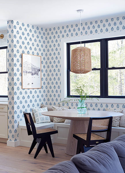 3122-11302 Ervic Neutral Leaf Block Print Wallpaper