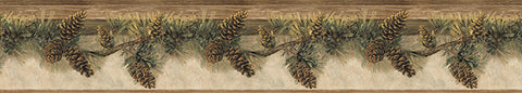 3123-01632 Pine Hill Chestnut Branches Border