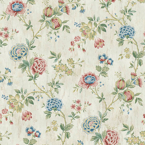 3123-02211 Chrysanthemum Multicolor Jacobean Wallpaper