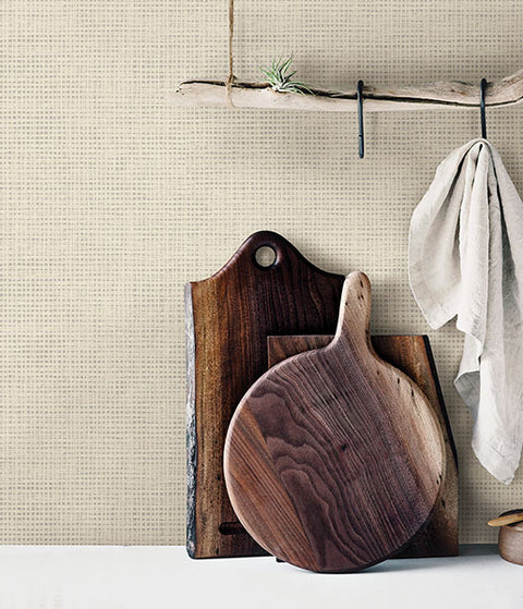 3123-10005 Nimmie Bone Basketweave Wallpaper