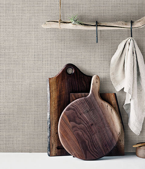 3123-10020 Nimmie Grey Basketweave Wallpaper