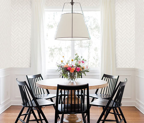 3123-10100 Kaliko White Wood Herringbone Wallpaper