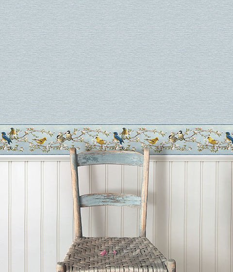 3123-10202 Gump Light Blue Faux Grasscloth Wallpaper