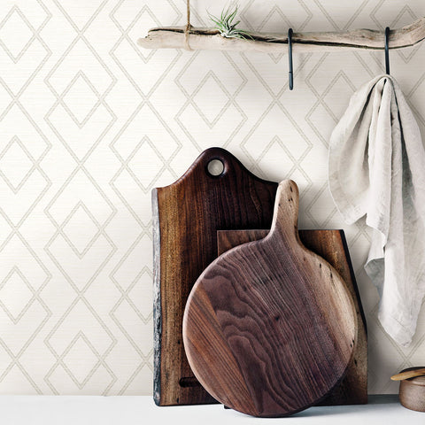 3123-12423 Blaze Taupe Trellis Wallpaper