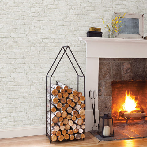 3123-12481 Arlington White Brick Wallpaper