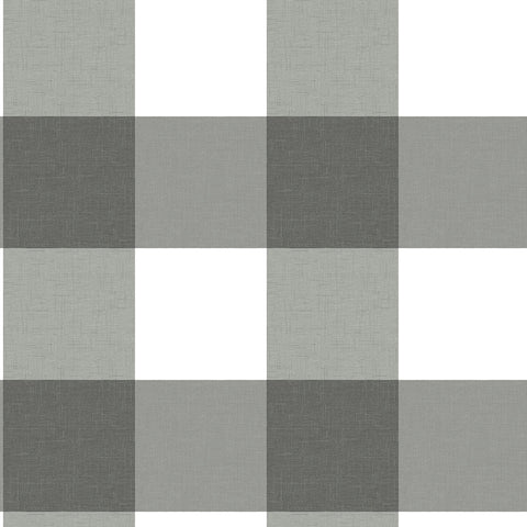 3123-12532 Amos Charcoal Gingham Wallpaper