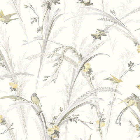 3123-193210 Meadowlark Yellow Botanical Wallpaper
