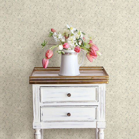 3123-216113 Eleanor Blue Folk Botanical Trail Wallpaper