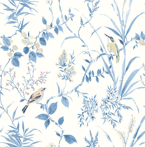 3123-24170 Imperial Garden Blue Botanical Wallpaper