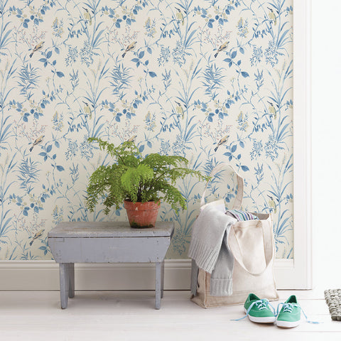 3123-24170 Imperial Garden Blue Botanical Wallpaper