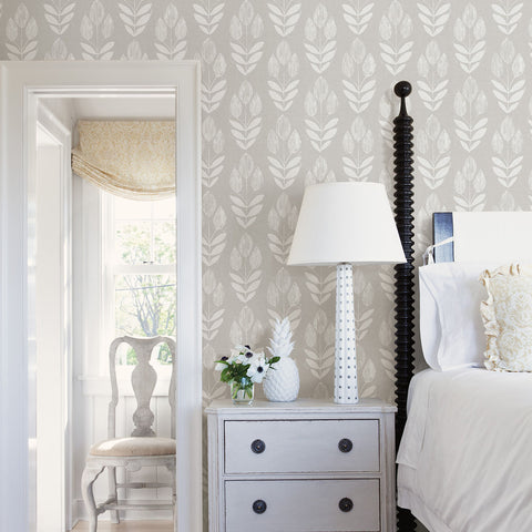 3123-24473 Garland Grey Block Tulip Wallpaper