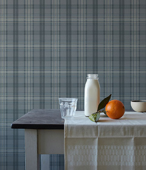 3123-330214 Austin Slate Plaid Wallpaper