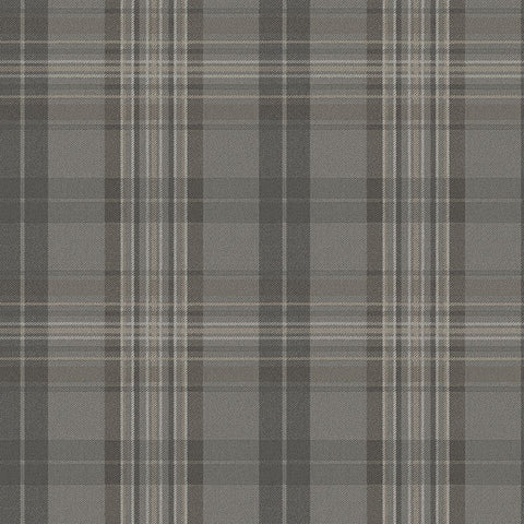 3123-330215 Austin Charcoal Austin Plaid Wallpaper