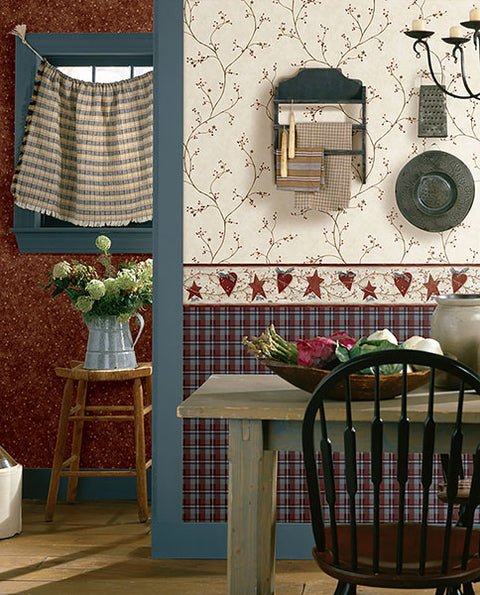 3123-44034 Justine Khaki Berry Trail Wallpaper