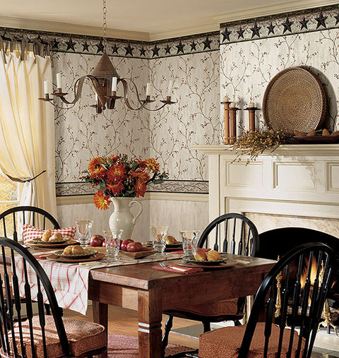 3123-44601 Ennis Black Rustic Barn Star Border