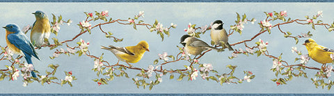 Songbird Sky Blue Trail Border