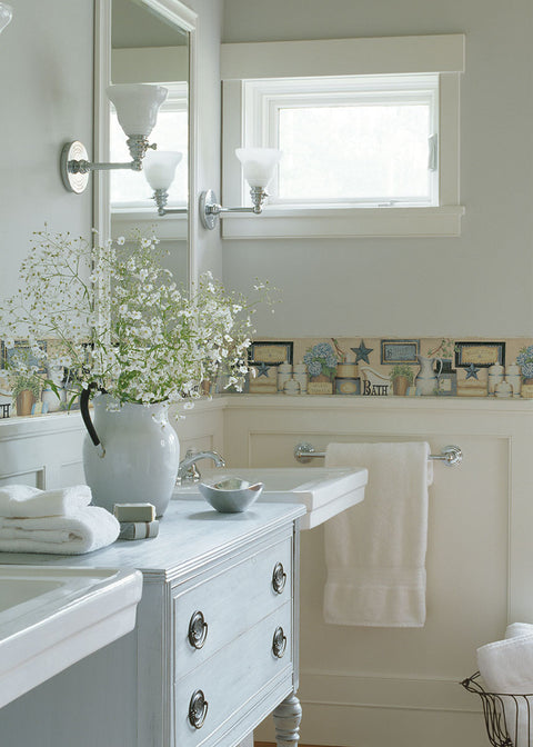 3123-63101 Martha Blue Country Bath Border