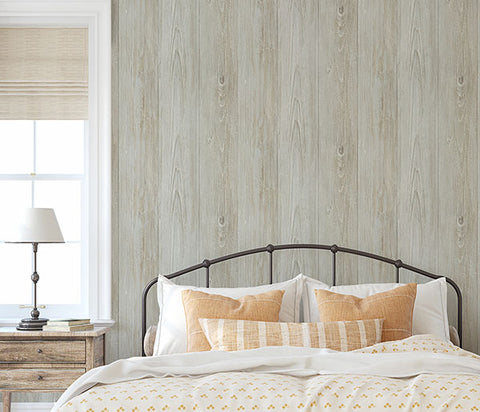 3123-64227 Mapleton Seafoam Wood Wallpaper