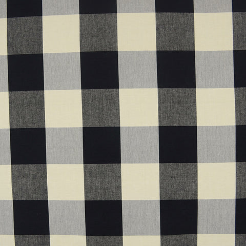 3163 9 Large 4 inch Black Cream Buffalo Check Fabric