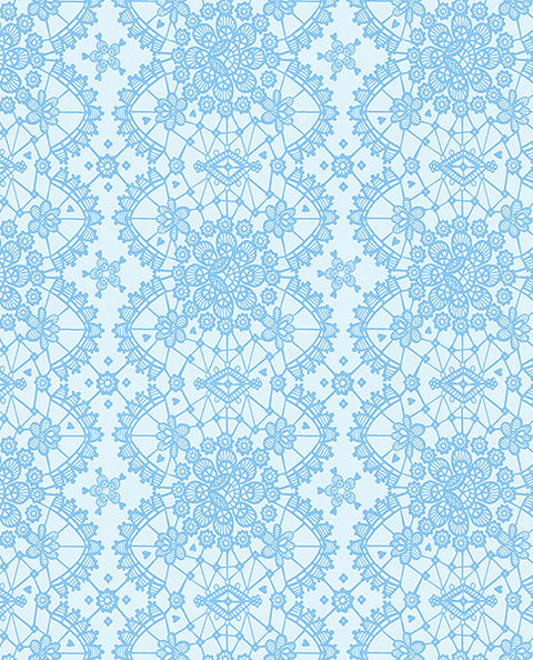 Myte Cyaan Lace Wallpaper