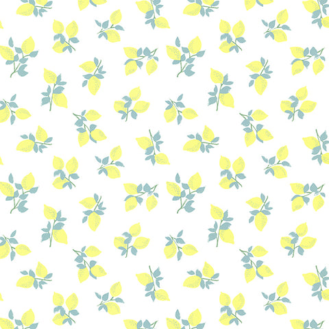 Citron Off-White Juicy Lemon Wallpaper