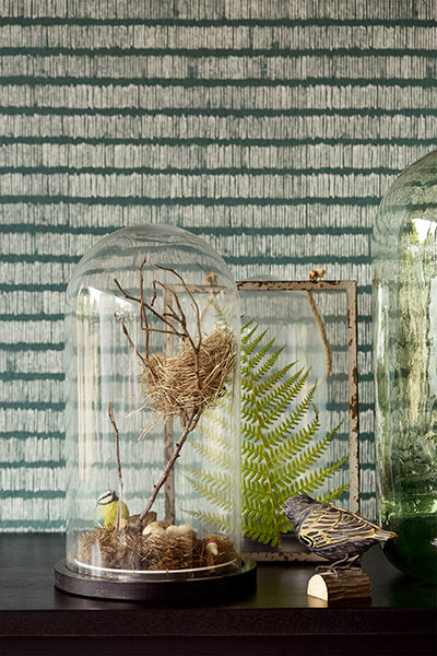 Resource Solemn Lines Dark Green Wall Mural