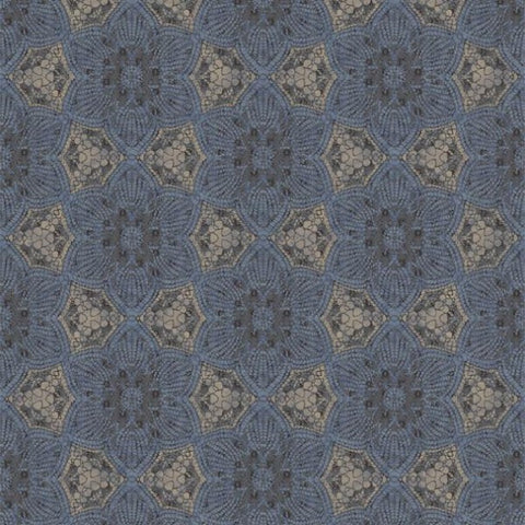 376093 Indigo Boho Flower Wallpaper Mural
