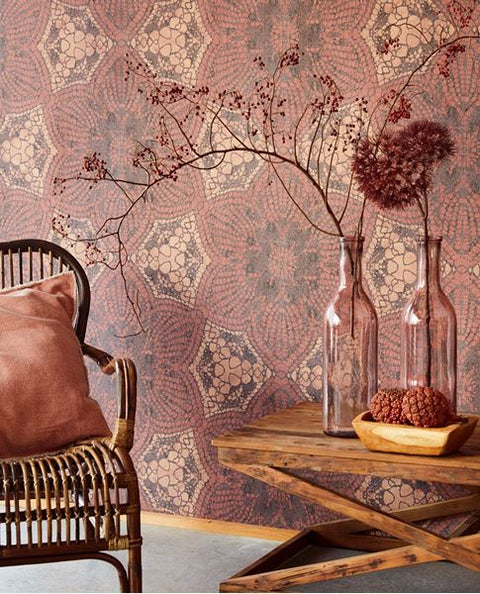 376094 Terra Boho Flower Wallpaper Mural
