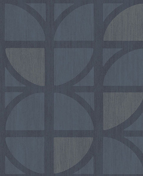 395813 Tulip Dark Blue Geometric Trellis Wallpaper