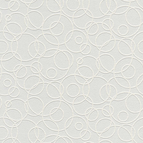 4000-1045-19 Artemisia White Circles Paintable Wallpaper