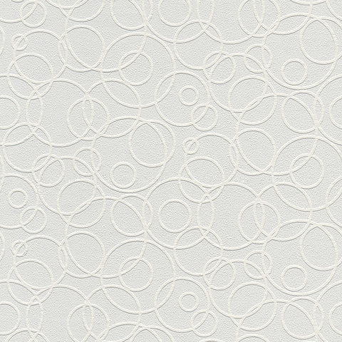 4000-1045-19 Artemisia White Circles Paintable Wallpaper
