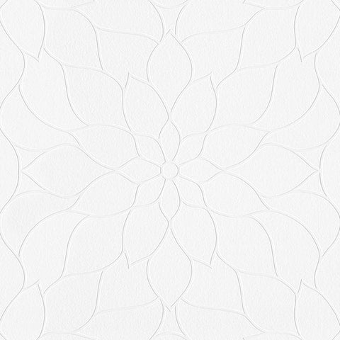 4000-9507-10 Anselm White Floral Bloom Paintable Wallpaper