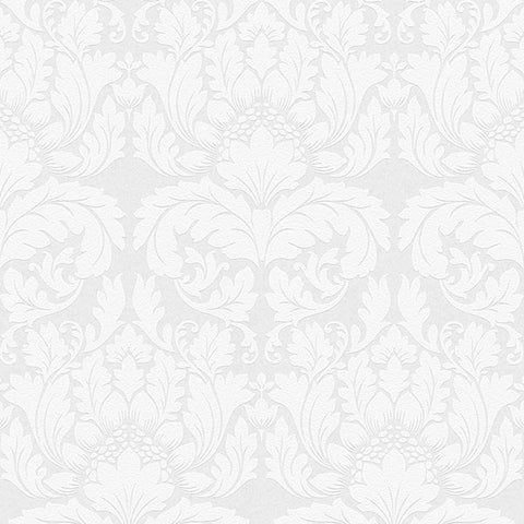4000-95135-1 Jan White Damask Paintable Wallpaper