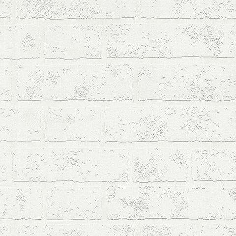 4000-99423 Bridgers White Exposed Brick Wall Paintable Wallpaper