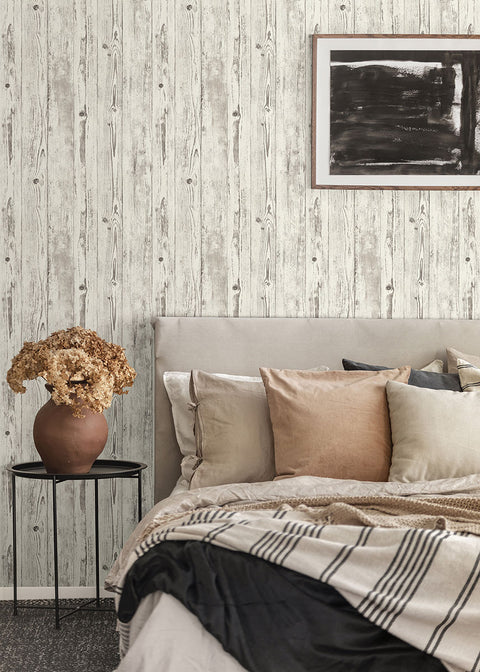 4015-427301 Albright White Weathered Oak Panels Wallpaper