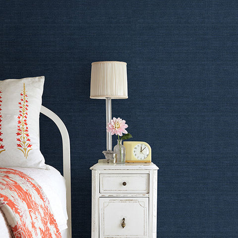 4018-0001 Peninsula Navy Sisal Grasscloth Wallpaper