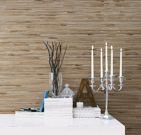 4018-0031 Tereza Silver Foil Grasscloth Wallpaper