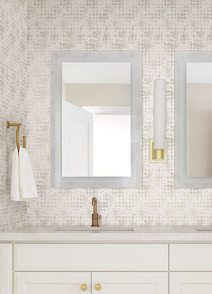 4019-86408 Celeste Platinum Geometric Wallpaper