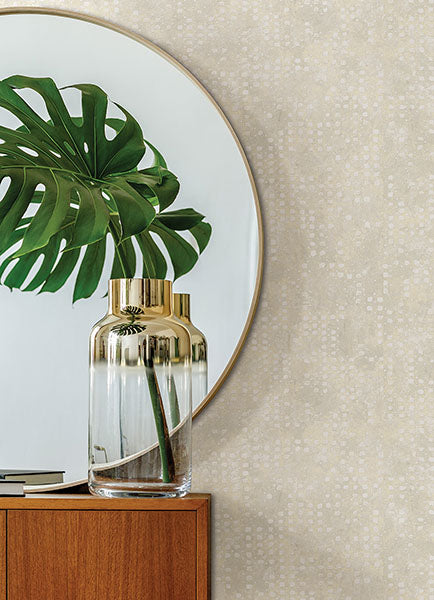 4019-86413 Felsic Cream Studded Cube Wallpaper