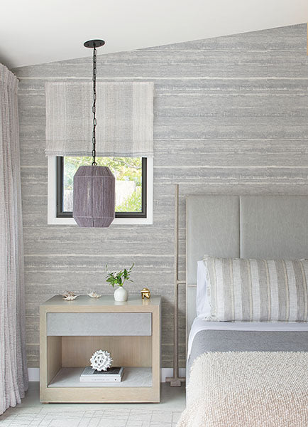 4019-86417 Rakasa Silver Distressed Stripe Wallpaper