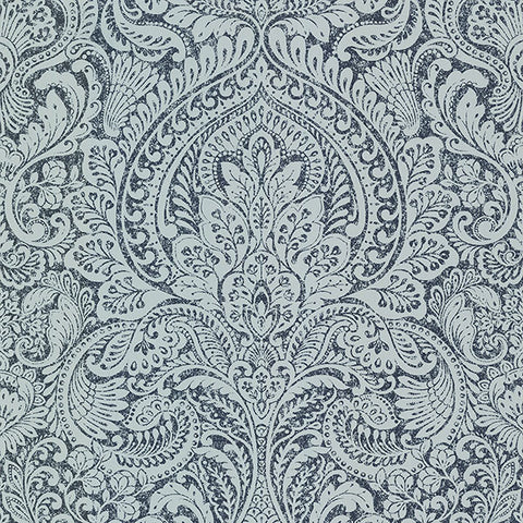 4019-86442 Artemis Sapphire Floral Damask Wallpaper