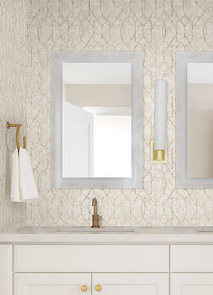 4019-86450 Ziva Gold Trellis Wallpaper