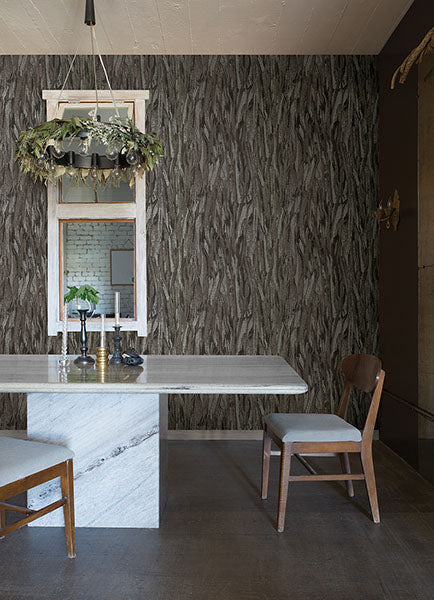 4019-86487 Suna Charcoal Woodgrain Wallpaper