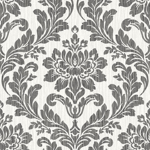4025-82527 Galois Black Damask Wallpaper