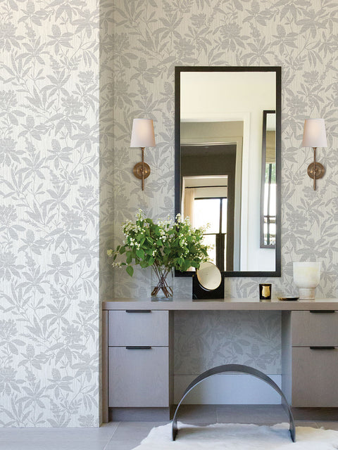 4025-82530 Riemann Silver Floral Wallpaper