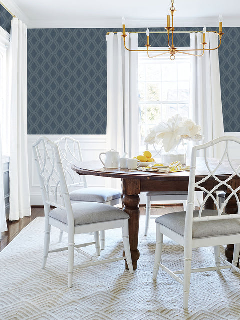 4025-82541 Mersenne Indigo Geometric Wallpaper